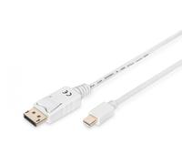 Digitus Câble Mini DisplayPort vers DisplayPort AK-340102-020-W 2 m 4K/60Hz Blanc Verrouillage