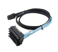 Câble de connexion Mini SAS SFF 8087 à 4 SAS 29 broches SFF 8482 avec adaptateur d'alimentation SATA 15 broches, cordon de 0.5m 1.0m