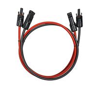 Câble de connexion professionnel (6 mm²/4 mm²), lignes rouges et noires, câble solaire avec connecteur solaire monté des deux côtés (4 mm²-5 m)