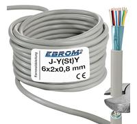 Câble de connexion téléphonique J-Y(St) Y 6 x 2 x 0,8 mm blindé avec fil de continuité - Vente au mètre (voir menu déroulant)