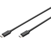 Câble de connexion USB 2.0 - 1.0 m - USB C (mâle) à USB C (mâle) - 480 Mbit/s - câble de type C - blindé - noir