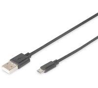 Câble de connexion USB 2.0 DIGITUS type A -micro B mâle/mâle 1.8m, noir