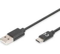 Câble de connexion USB 2.0 DIGITUS USB-C - USB-A mâle 1,8 m noir