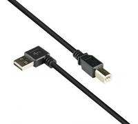 Câble de connexion USB 2.0 EASY prise A sur prise B, coudé, noir, 5m, Good Connections® (2510-EU05W)