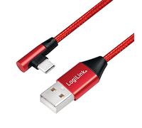 Câble de Connexion USB 2.0 Type A vers USB (Type C) coudé à 90° Rouge 0,3 m