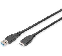 Câble de connexion USB 3.2 Gen1 - 1.0 m - USB A (mâle) à USB Micro B (mâle) - 5 Gbit/s - Câble de connexion, Câble USB - noir