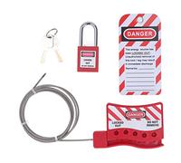 Câble de consignation/déconsignation - Câble de consignation réglable en acier inoxydable pour l'industrie, câble de cadenas de sécurité résistant aux chocs