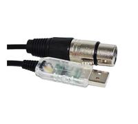Câble de contrôleur de scène Freestyler QLC USB vers RS485 DMX512 3 Broches XLR Femelle/mâle avec Puce Industrielle FT232RL(1.8M,XLR Female J)