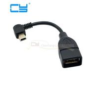 Câble de Conversion OTG coudé à 90 degrés USB 2.0 vers Mini USB 5P mâle, pour carte de téléphone portable MP5 MP4, moyenne tablette PC PDA et autres