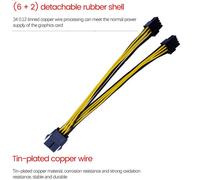 Câble de convertisseur de puissance PCI Express, 8 broches à double 8 (6 + 2) broches, pour carte vidéo GPU, PCIE, VGA