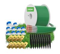 Câble de délimitation 200 m pour tondeuse robot - Fil de délimitation Headley Tools + 50 chevilles + 10 connecteurs + 9 lames en titane pour câble de recherche, compatible avec Gardena/Husqvarna/Worx