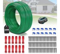 Câble de délimitation pour robot tondeuse, 60/100/120 m de fil de délimitation pour robots tondeuses avec ancrages au sol et connecteurs de câbles, câble de délimitation pour Husqvarna, Worx, Gardena