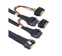 Câble de Dérivation PCIe Slimline SFF-8654 8i Vers 2 Gen-Z 1C, Connecteur à Couverture Complète et Protection Anti-Erreur D'Insertion, 0,8 M