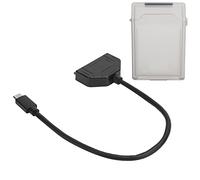 Câble de Disque Dur USB 3.0, Adaptateur SATA de Type C, Transfert de données Externe Stable à Grande Vitesse avec boîtier de Protection pour Disque Dur pour Windows 98SE ME 2000 XP 7/8/10(Gris)