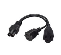 Câble de Distribution d ' énergie de 30Cm avec IEC320 et Double câble répartiteur de Puissance NEMA1 15R 5 15R