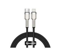 cable de donnees cafule metal usb type-c lightning 20 w power delivery 1 m noir (catljk-a01)