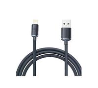 cable de donnees de charge rapide de la serie crystal shine usb type a vers lightning 2.4a 2m noir (cajy000101)