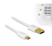 Câble de données et de charge rapide Micro USB 2.0 connecteur A connecteur Micro B jeu de 3 - couleur : blanc