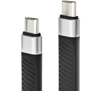 Câble De Données Et De Charge Usb-C Vers Usb-C, Usb 4, Gen 3, Fonction De Charge Rapide, E-Marker, 5A/100W, 40Go/S, 8K 60Hz, Rétrocompatible, Boîtier En Aluminium, Gaine En Pvc, Noir, 0, 13M