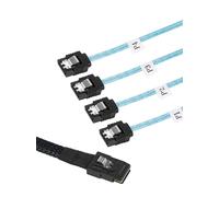 Câble de données Mini SAS 36P SFF 8087 à 4 SATA 7 broches 90 degrés pour disque dur cible 0.5m 1m