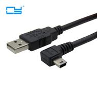 Câble de données Mini USB de Type B à USB 2.0 mâle, coudé à gauche à 90 degrés, pour disque dur MP3 MP4, voiture, date, 6ft 1.8M