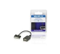 Câble de données otg pour à connecteur samsung 30 broches mâle vers usb a femelle noir 0,20 m valueline