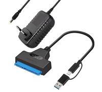 Câble de données SATA vers USB Adaptateur pour disque dur USB 3.0 vers SATA avec câble d'alimentation 5 Gbps Câble Sata Compatible Disques externes internes SSD/HDD 2,5 pouces pour Windows Mac Linux