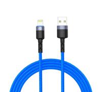 Câble de données Tellur USB vers Lightning avec lumière LED, 3A, 1,2 m, bleu