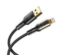 Câble de données transparent Tellur USB vers Lightning, 2,4 A, 1 m, noir