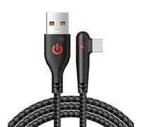 Câble de données tressé | USB C sans enchevêtrement à USB C Angle droit | Cordon de chargeur Traité 120W Type C | Cordon de charge rapide Type C pour HUB USBS-C, ordinateur portable, comprimés, télép
