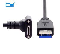 Câble de données USB 3.1 type c coudé vers le haut, double vis de verrouillage à la norme, 90 degrés pour caméra 120cm 300cm 500cm 1.2m 3m 5m