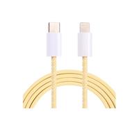 Câble de Données USB-C vers 8 Pin 1 m Charge Rapide 12 W Tressé Réversible Jaune YONIS