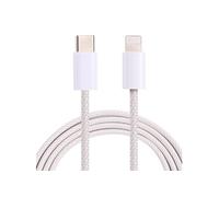 Câble USB-C vers 8 Broches 1 m Jaune Charge Rapide 20 W Tressé Blanc YONIS