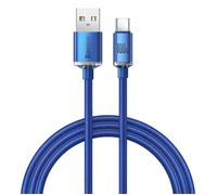 Câble de données USB Type-C - BASEUS - Crystal Shine - 100W - 1,2m - Bleu