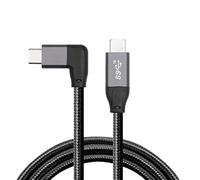 Câble de données vidéo 100 W USB-C USB 3.1 type C Gen2 mâle 100 W coudé à 90 degrés à gauche et à droite avec marqueur électronique 50 cm