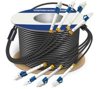 Câble de fibre optique blindée d'extérieur à 4 conducteurs TPU LC vers LC à 4 brins OS2 avec connecteurs LC 9/125 um, OD-5 mm, à enfouissement direct LC-LC 50 m