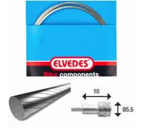 Câble de frein 1x19 fils stainless Slick Ø1,5mm tête en V Ø5,5x10 Elvedes Argenté