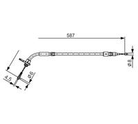 Bosch Câble de frein à main 1 987 477 224 - Arrière gauche - Compatible Mercedes-Benz