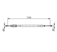 Câble de frein à main 1 987 477 239 BOSCH pour CITROËN PEUGEOT
