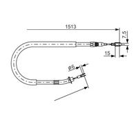 Câble de frein à main 1 987 477 852 BOSCH pour MERCEDES-BENZ VW