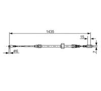 Câble de frein à main 1 987 477 853 BOSCH pour MERCEDES-BENZ VW