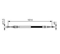Câble de frein à main 1 987 482 007 BOSCH pour FIAT PEUGEOT CITROËN