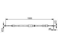 Câble de frein à main 1 987 482 032 BOSCH pour MERCEDES-BENZ VW