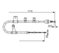 Câble de frein à main 1 987 482 075 BOSCH pour HYUNDAI MATRIX