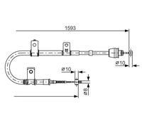 Câble de frein à main 1 987 482 166 BOSCH pour HYUNDAI ELANTRA III