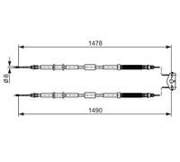 Câble de frein à main 1 987 482 282 BOSCH pour OPEL CORSA D CORSA E
