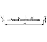 Câble de frein à main 1 987 482 339 BOSCH pour NISSAN QASHQAI / QASHQAI +2 I