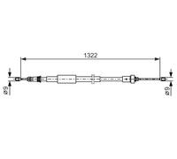Câble de frein à main 1 987 482 385 BOSCH pour RENAULT MODUS / GRAND MODUS