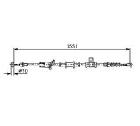 Bosch Câble de frein à main 1 987 482 400 droite pour Mitsubishi Space Star
