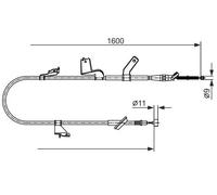 Câble de frein à main 1 987 482 427 BOSCH pour SUZUKI OPEL